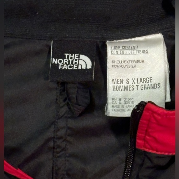 The North Face Mens Full Zip Vest Red Black Windbreaker Logo - Extra Large - Picture 4 of 4